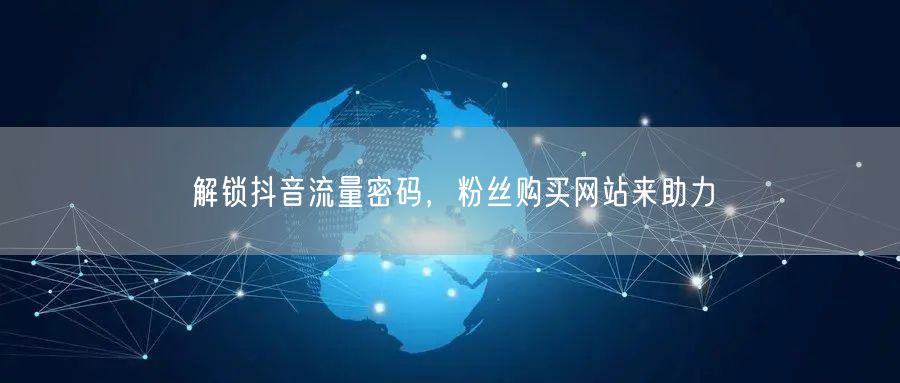 解锁抖音流量密码，粉丝购买网站来助力